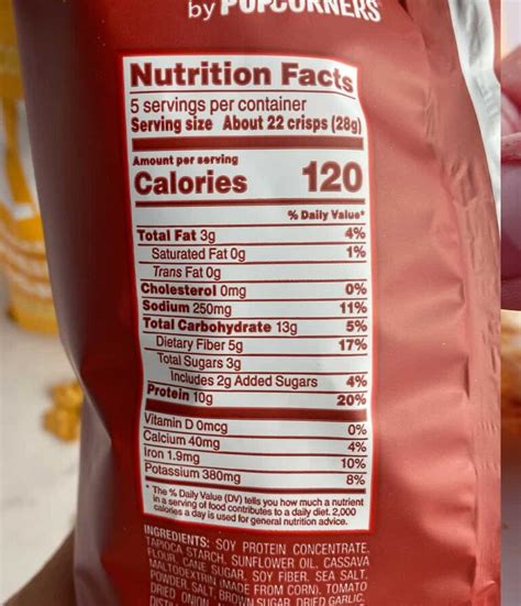 How many protein are in pop corners - calories, carbs, nutrition