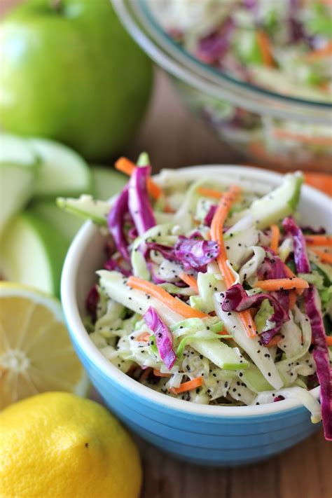 How many protein are in poppyseed apple coleslaw - calories, carbs, nutrition