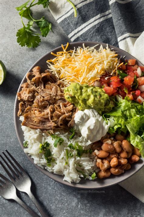 How many protein are in pork carnitas border bowl - calories, carbs, nutrition