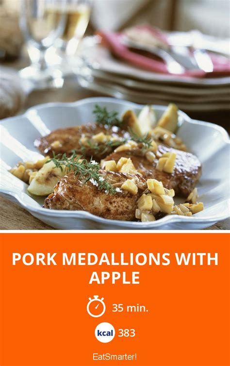 How many protein are in pork medallions w/peppered apple & onion - calories, carbs, nutrition