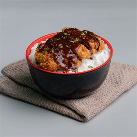 How many protein are in pork tonkatsu rice bowl - calories, carbs, nutrition