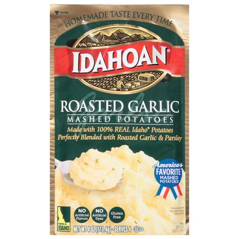 How many protein are in potatoes idaho mashed roasted garlicmargarine & whole milk 5 oz - calories, carbs, nutrition