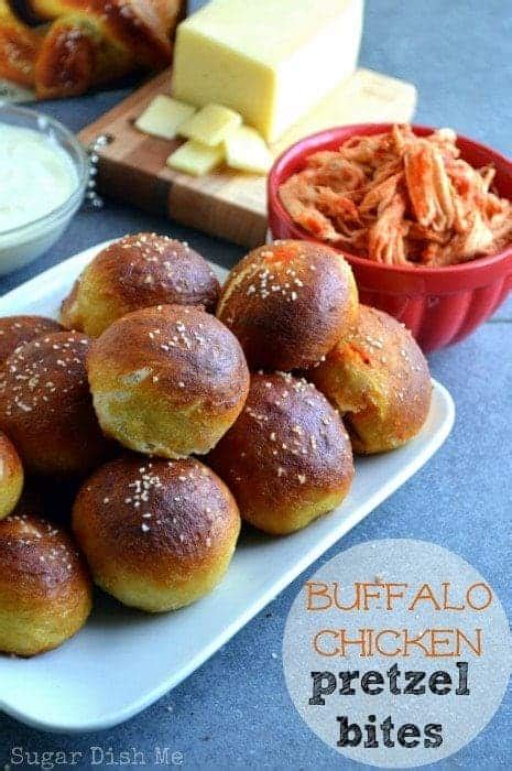 How many protein are in pretzel bites with buffalo chicken dip - calories, carbs, nutrition