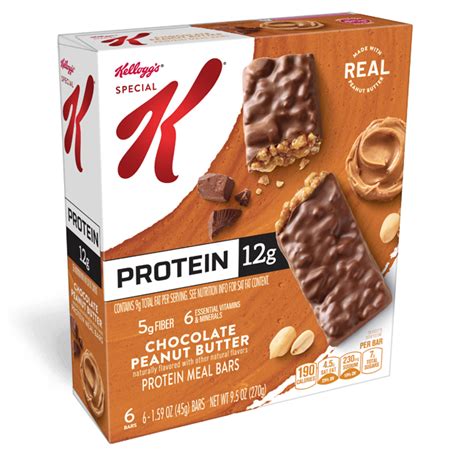 How many protein are in protein meal bar - chocolate peanut butter - calories, carbs, nutrition