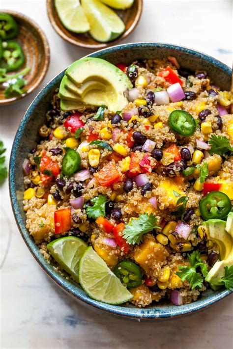 How many protein are in quinoa salad with mango-curry dressing - calories, carbs, nutrition