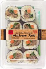How many protein are in quinoa teriyaki mushroom rolls - calories, carbs, nutrition