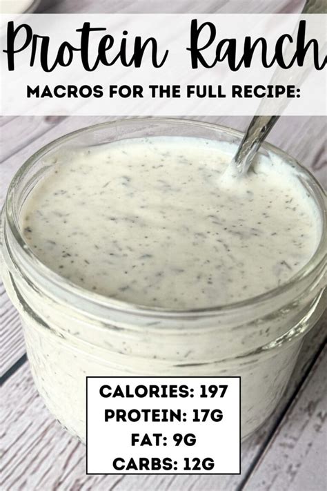 How many protein are in ranch dressing - calories, carbs, nutrition