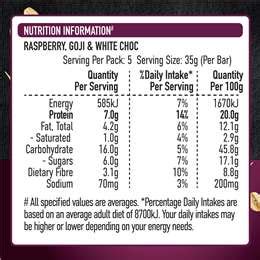 How many protein are in raspberry goji - calories, carbs, nutrition