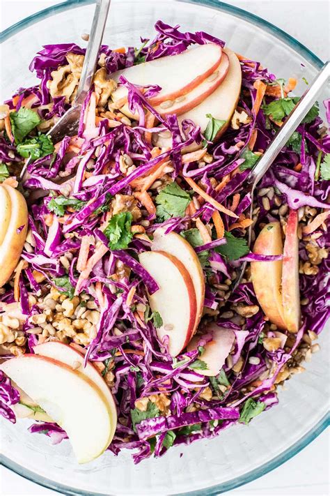 How many protein are in red cabbage with apple & onion - calories, carbs, nutrition