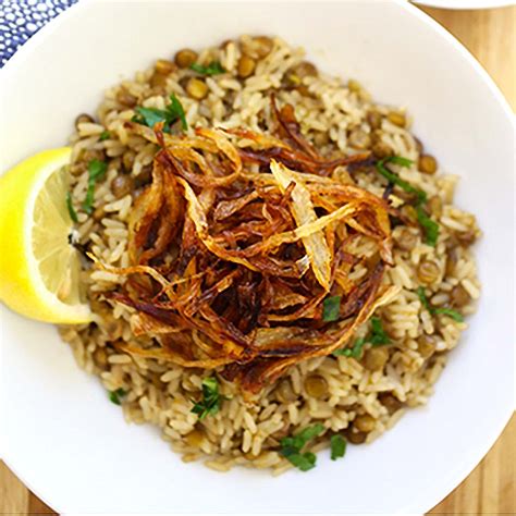 How many protein are in rice with lentils crispy onions - calories, carbs, nutrition