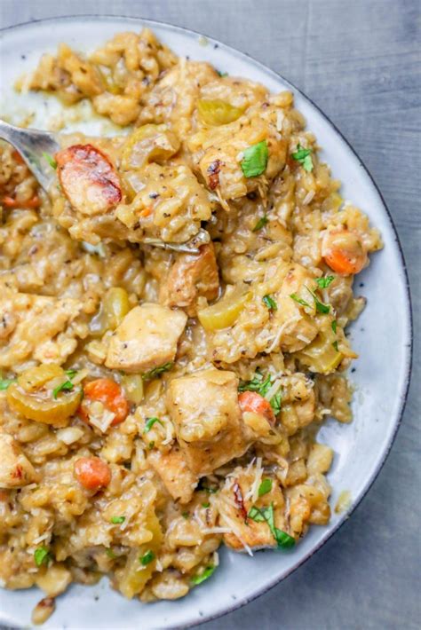 How many protein are in risotto bar with chicken & shrimp - calories, carbs, nutrition