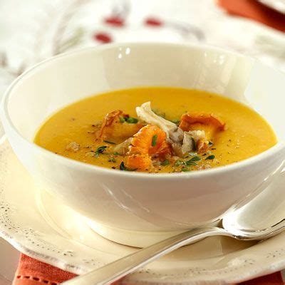 How many protein are in roasted pumpkin soup with mushrooms and chives - calories, carbs, nutrition