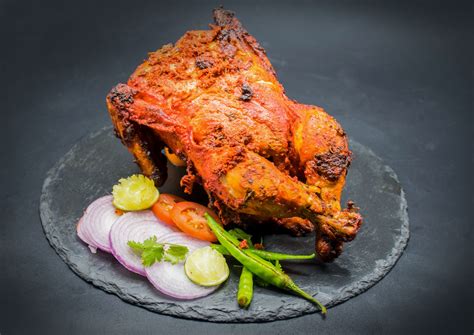 How many protein are in roasted tandoori chicken - calories, carbs, nutrition