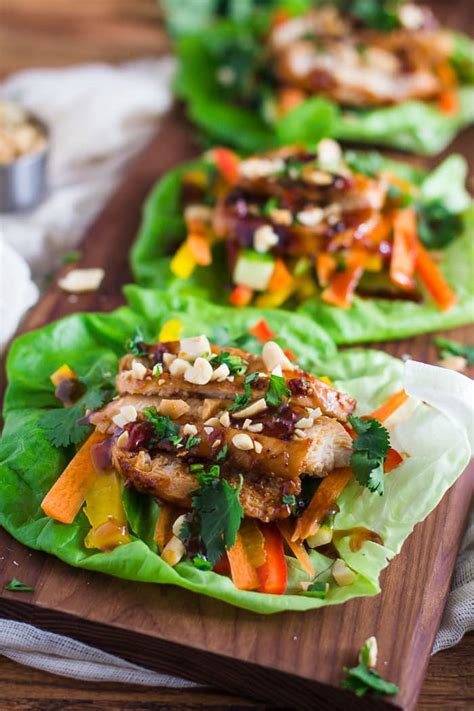 How many protein are in rotisserie thai chicken lettuce wraps - calories, carbs, nutrition