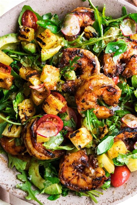 How many protein are in salad, shrimp, spicy - calories, carbs, nutrition