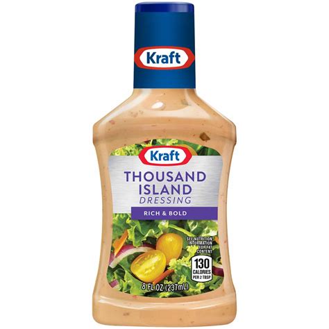 How many protein are in salad dressing, thousand island, commercial, regular - calories, carbs, nutrition