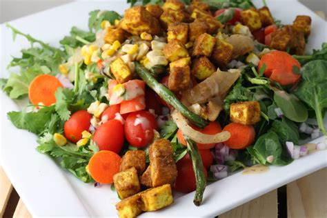 How many protein are in salad tofu roasted curry 1 oz - calories, carbs, nutrition