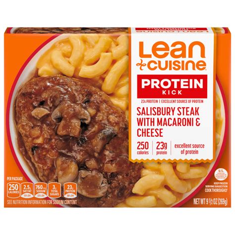 How many protein are in salisbury steak with macaroni & cheese - calories, carbs, nutrition