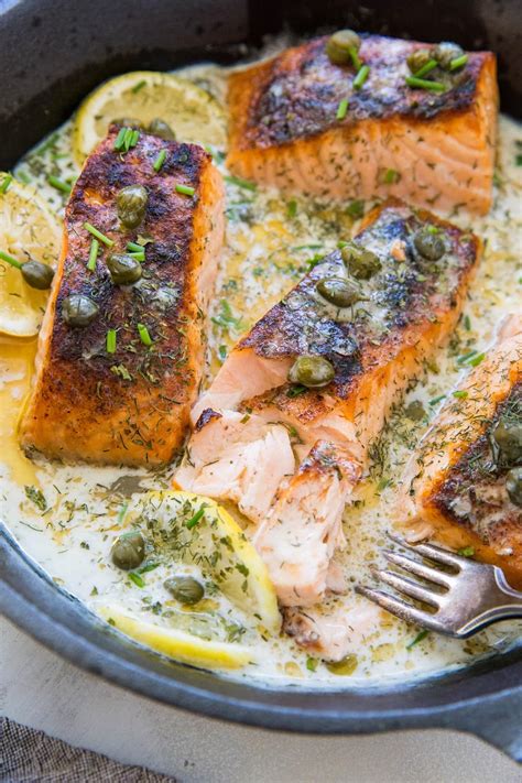 How many protein are in salmon with pinot gris caper sauce - calories, carbs, nutrition