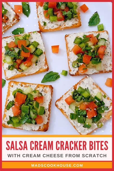 How many protein are in salsa and cream cheese crackers - calories, carbs, nutrition