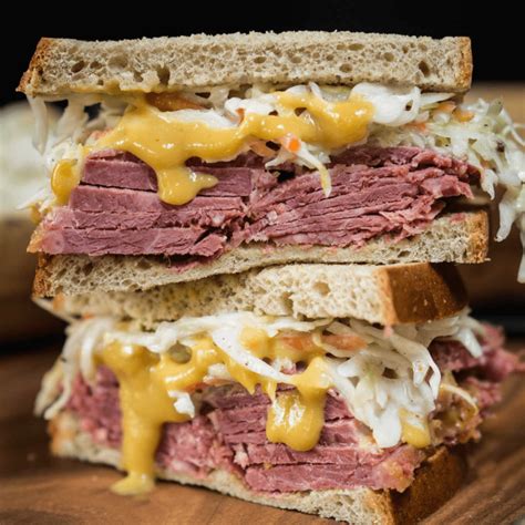 How many protein are in sandwich hot corned beef mustard - calories, carbs, nutrition