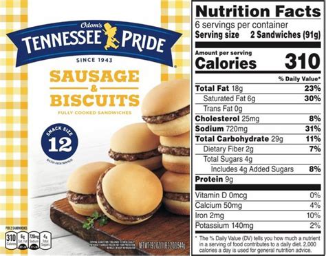 How many protein are in sausage biscuit - calories, carbs, nutrition