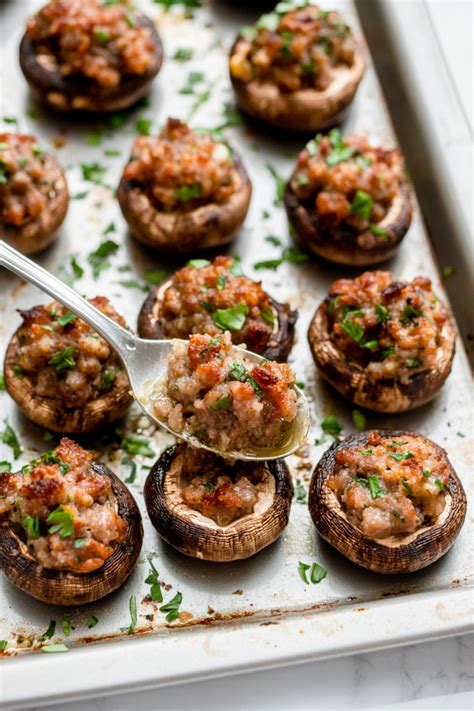 How many protein are in sausage stuffed mushrooms-occ - calories, carbs, nutrition