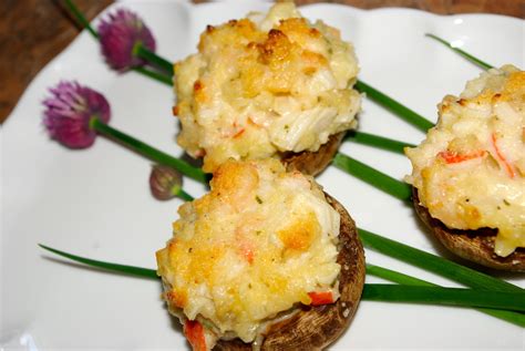 How many protein are in seafood stuffed mushroom caps - calories, carbs, nutrition