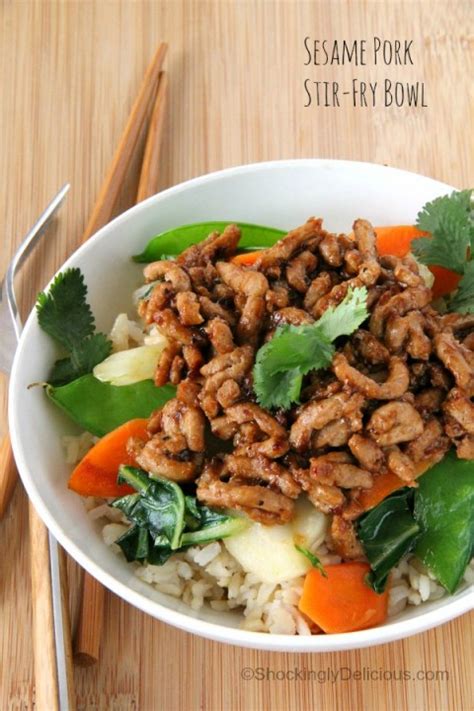 How many protein are in sesame pork stir fry (1) - calories, carbs, nutrition