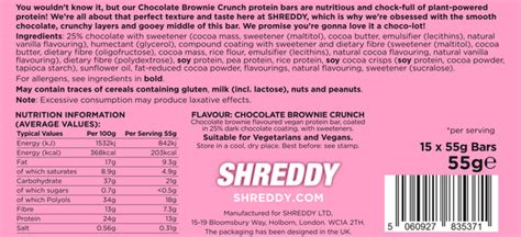 How many protein are in shredder chocolate - calories, carbs, nutrition