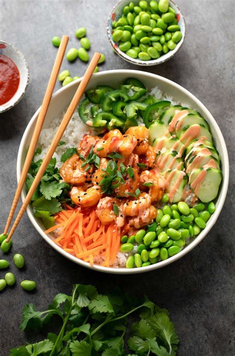 How many protein are in shrimp and pea rice bowl - calories, carbs, nutrition