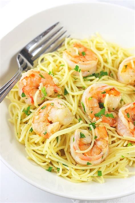 How many protein are in shrimp scampi with angel hair, with breadstick - calories, carbs, nutrition