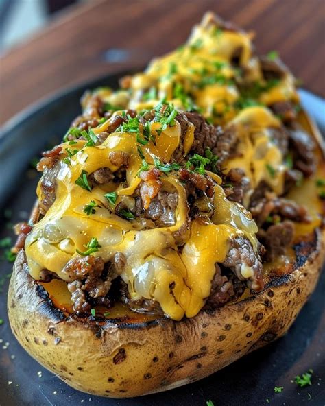 How many protein are in sizzling philly cheese steak potato - calories, carbs, nutrition