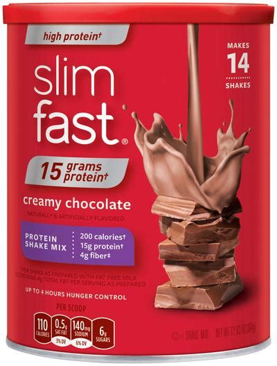 How many protein are in slimfast 3, 2, 1 creamy chocolate - calories, carbs, nutrition