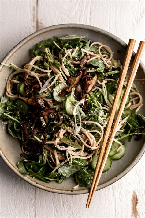 How many protein are in soba noodle salad w/shiitake mushrooms - calories, carbs, nutrition