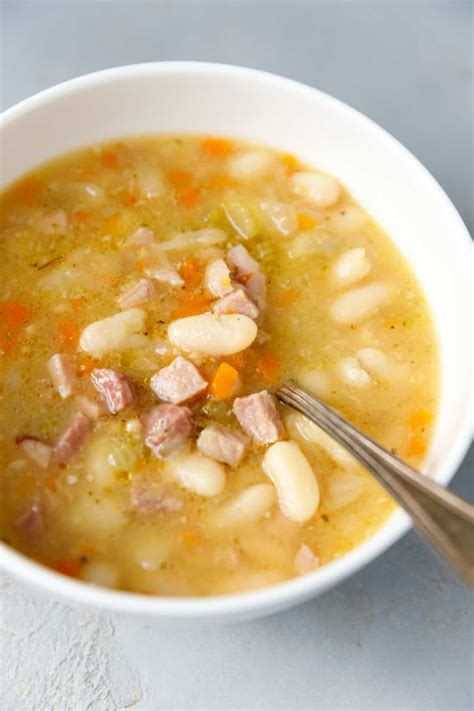 How many protein are in soup bean with ham - calories, carbs, nutrition