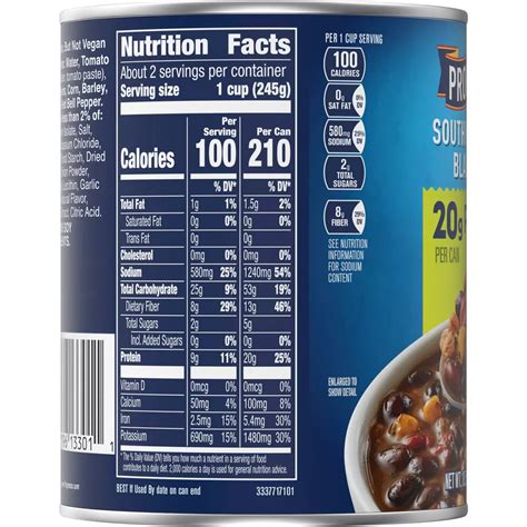 How many protein are in soup black bean santa fe style frz 6 oz - calories, carbs, nutrition