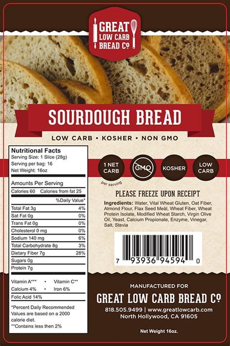 How many protein are in sour dough bread - calories, carbs, nutrition