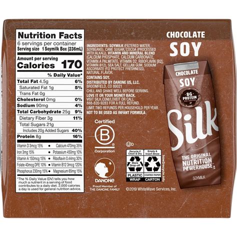 How many protein are in soy milk chocolate - calories, carbs, nutrition