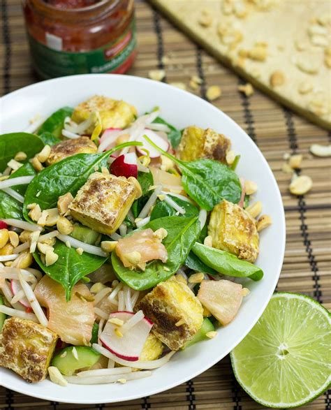 How many protein are in spiced tofu salad - half order - calories, carbs, nutrition