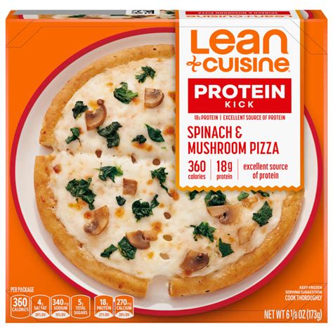 How many protein are in spinach and mushroom pizza - calories, carbs, nutrition