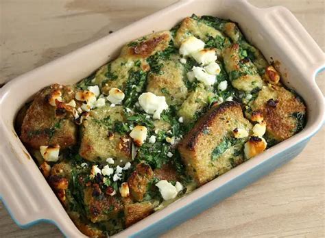 How many protein are in spinach bread pudding w/lemon - calories, carbs, nutrition