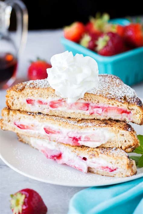 How many protein are in strawberry and cream cheese stuffed french toast - calories, carbs, nutrition