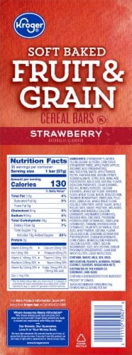 How many protein are in strawberry fruit and grain cereal bar - calories, carbs, nutrition