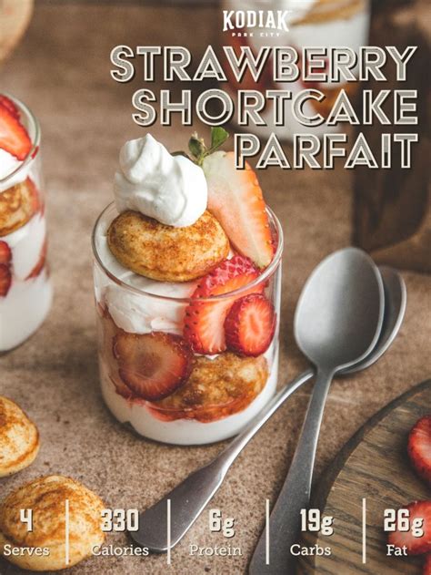 How many protein are in strawberry shortcake parfait - calories, carbs, nutrition