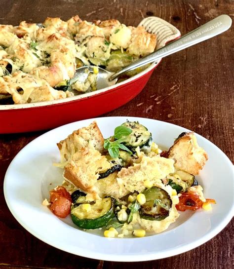 How many protein are in summer vegetable strata - calories, carbs, nutrition