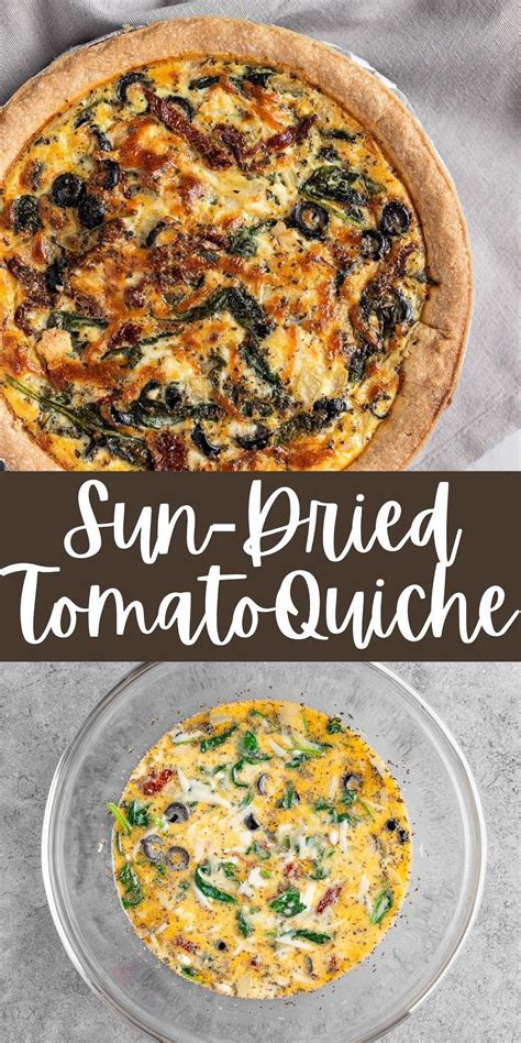 How many protein are in sundried tomato, black olive feta quiche - calories, carbs, nutrition