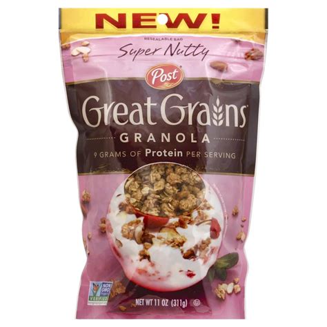 How many protein are in super nutty granola - calories, carbs, nutrition