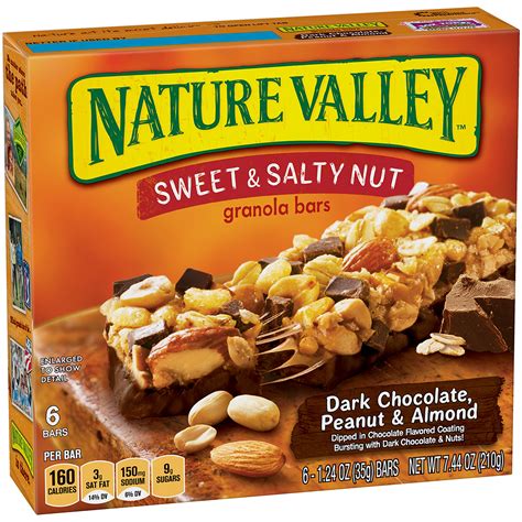 How many protein are in sweet and salty nut granola bar - calories, carbs, nutrition