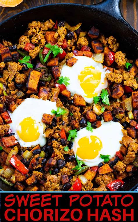 How many protein are in sweet potato chorizo hash - calories, carbs, nutrition